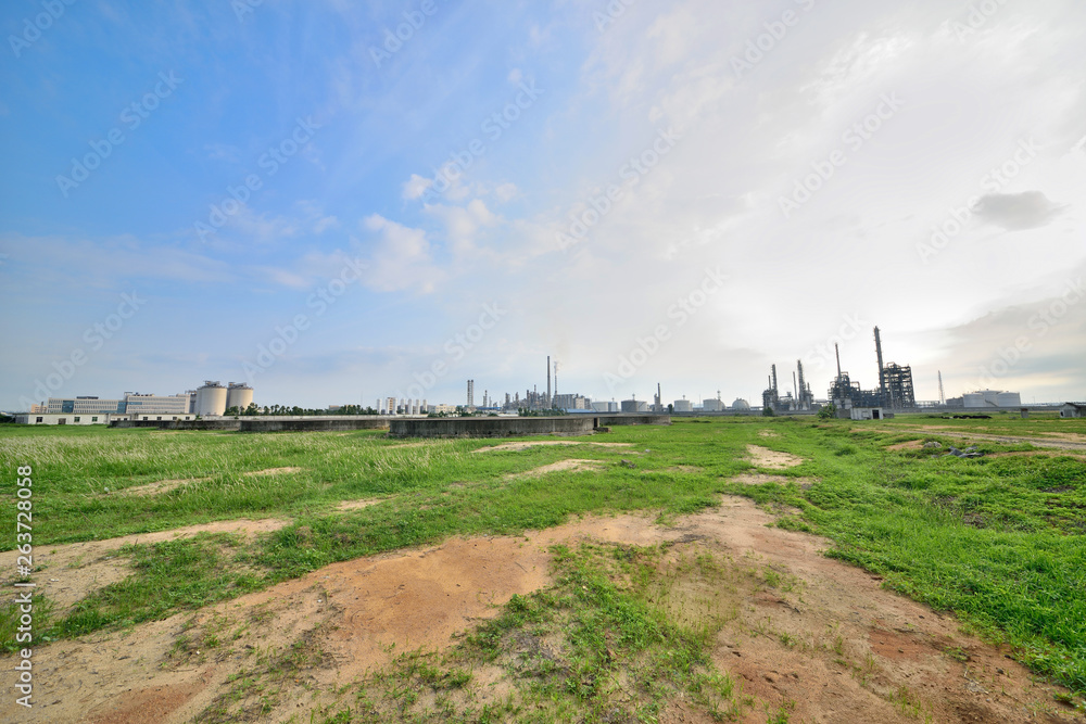 Underground before the reserve oil tanks in oil refinery Underground before the reserve oil tanks in oil refinery
