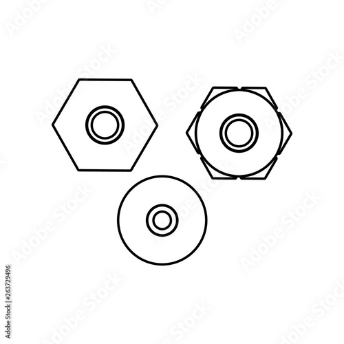 Nuts icon. Element of Constraction tools for mobile concept and web apps icon. Outline, thin line icon for website design and development, app development
