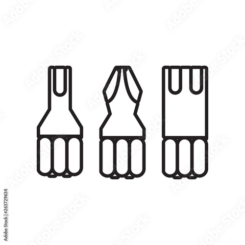 Screw driver bit set icon. Element of Constraction tools for mobile concept and web apps icon. Outline, thin line icon for website design and development, app development