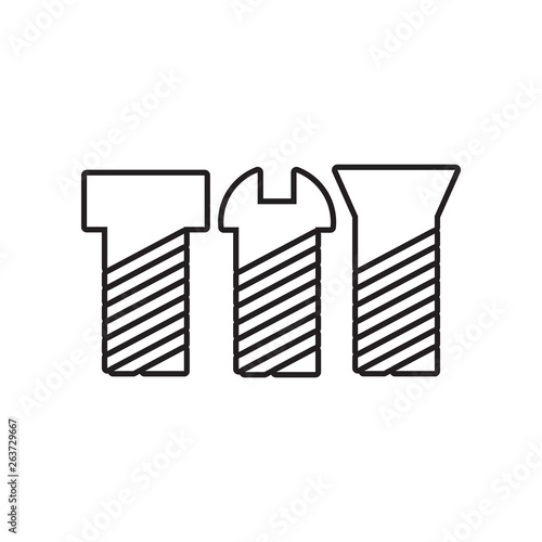Screws, bolts icon. Element of Constraction tools for mobile concept and web apps icon. Outline, thin line icon for website design and development, app development