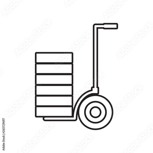 handcart icon. Element of Constraction tools for mobile concept and web apps icon. Outline, thin line icon for website design and development, app development