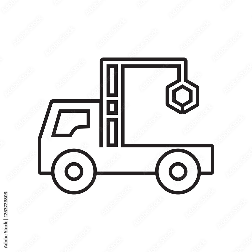 truck crane icon. Element of Constraction tools for mobile concept and web apps icon. Outline, thin line icon for website design and development, app development truck crane icon. Element of Constraction tools for mobile concept and web apps icon. Outline, thin line icon for website design and development, app development