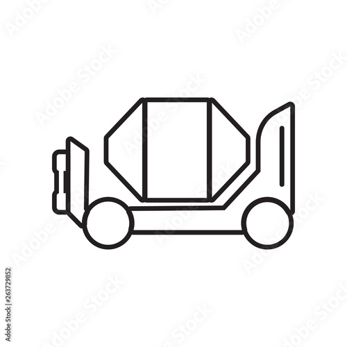 Concrete mixer icon. Element of Constraction tools for mobile concept and web apps icon. Outline, thin line icon for website design and development, app development