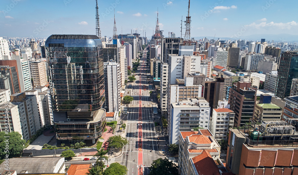 Avenida Paulista (Paulista avenue), Sao Paulo city, Brazil Stock Photo
