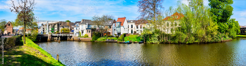 Beautiful nature along the canal in Zwolle, Netherlands