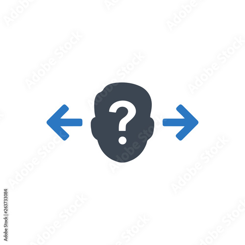 Confusion in decision making icon