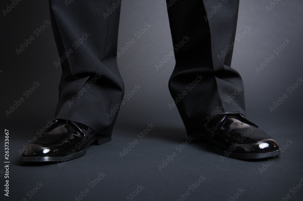 Man's Legs in Dress Pants and Shiny Shoes, Business, Formal Man's Legs in Dress Pants and Shiny Shoes, Business, Formal