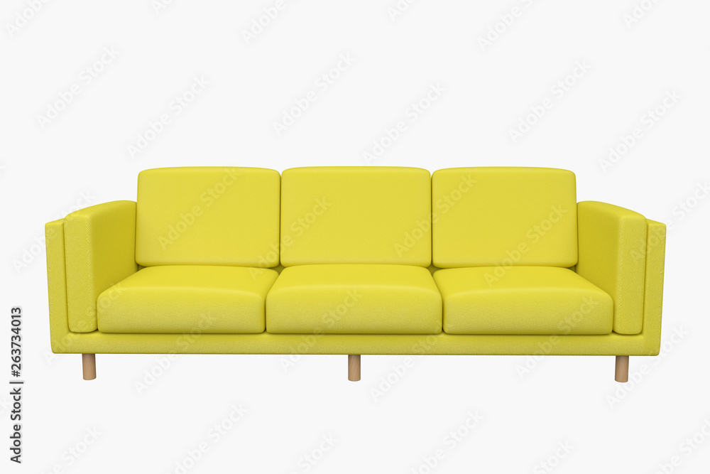 Sofa leather in white background for use in graphics, photo editing, sofas,  various colors, red, black, green and other colors. White background is  easy to edit for interior illustration Stock Illustration |