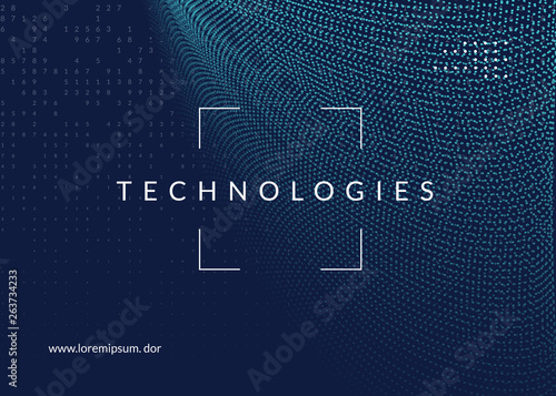 Big data background. Technology for visualization, artificial intelligence, deep learning and quantum computing. Design template for industry concept. Fractal big data backdrop.