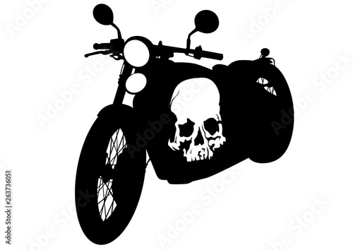 Old big bike on white background