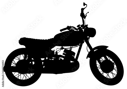 Old big bike on white background