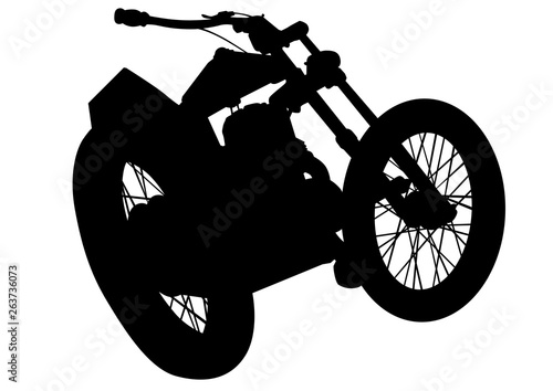 Old big bike on white background