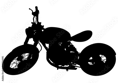 Old big bike on white background