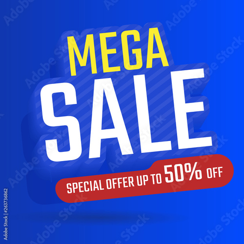 Sale banner template design, Maga sale special offer, Special offer Up to 50% off vector Illustration