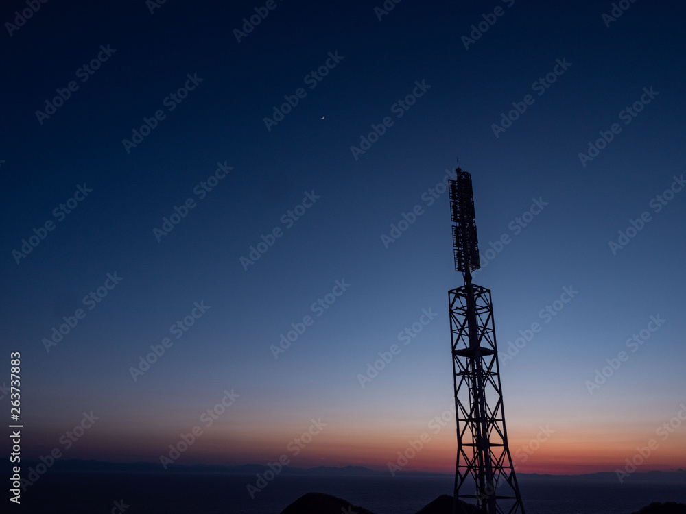 夕焼け 山 冬 夕焼け 山 冬