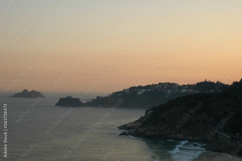 sunset on coast of sea sunset on coast of sea
