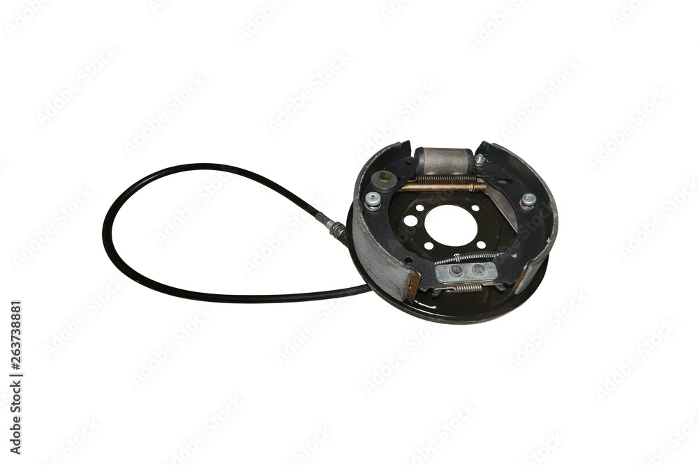 system of drum brake isolated on white background system of drum brake isolated on white background