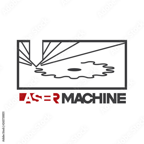  illustration consisting of an object cut into pieces using laser cutting in the form of a symbol or logo.