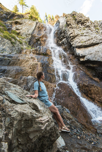 Waterfall in Altai Mountains