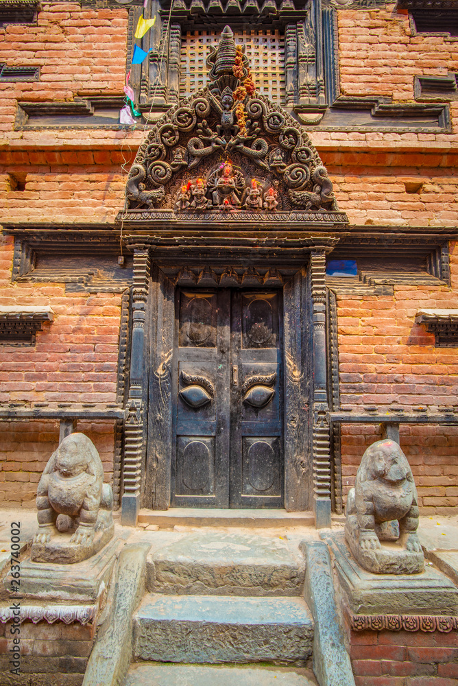 Old ornamented newari style door
