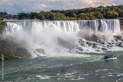 Niagara falls Horseshoe. Ontario. Canada. Beautiful waterfall background.