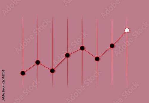 Success business symbol.Growth vector diagram with arrow going up. White vector icon isolated on living coral background. Editable EPS file.Bar Chart Vector Icon.Vector illustration