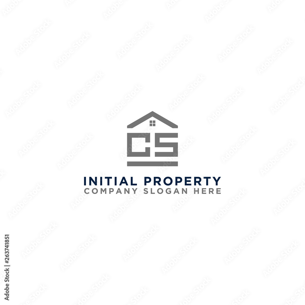 Logo template vector Design, property, real estate with the initials CS - Vector Logo template vector Design, property, real estate with the initials CS - Vector