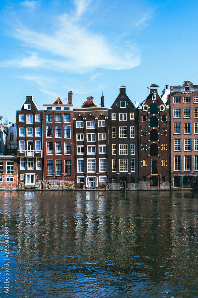 Houses of Amsterdam at the canal