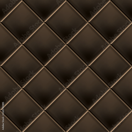 Seamless luxury dark chocolate brown  pattern and background. Genuine Leather. Vector illustration