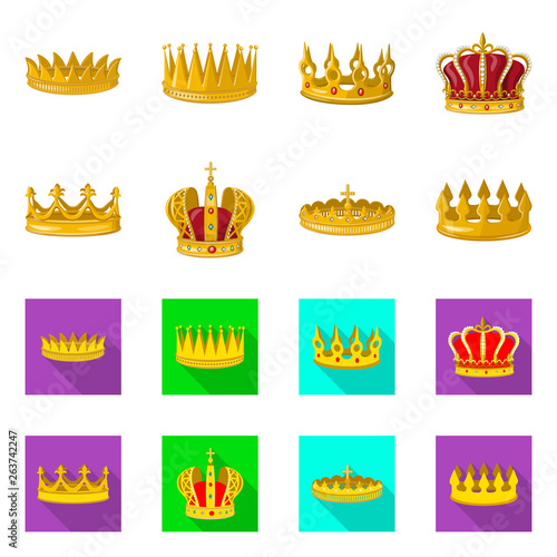 Isolated object of medieval and nobility symbol. Collection of medieval and monarchy stock symbol for web.