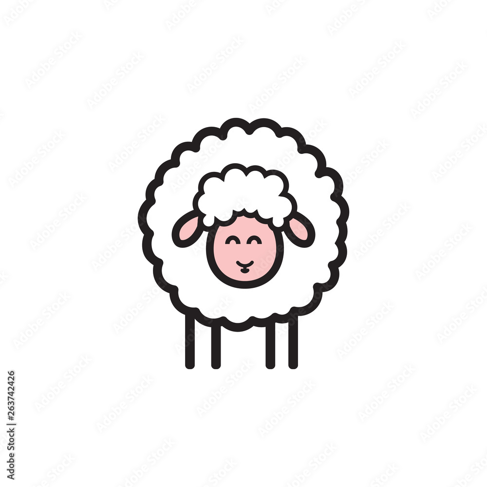 Fototapeta premium Sheep icon. Animal head. Silhouette icon sheep. Farm sign. Graph symbol for your web site design, logo, app, UI. Ewes.