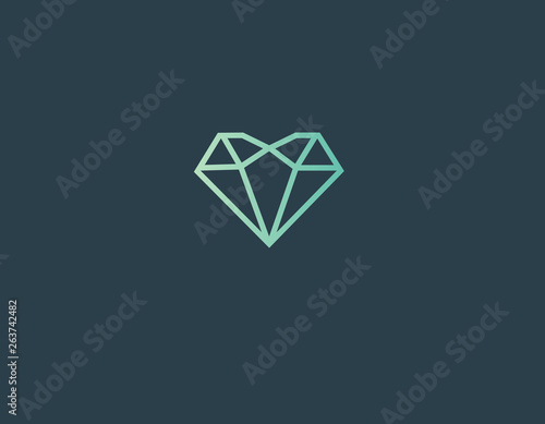 Abstract geometric linear logo icon brilliant for jewelry store