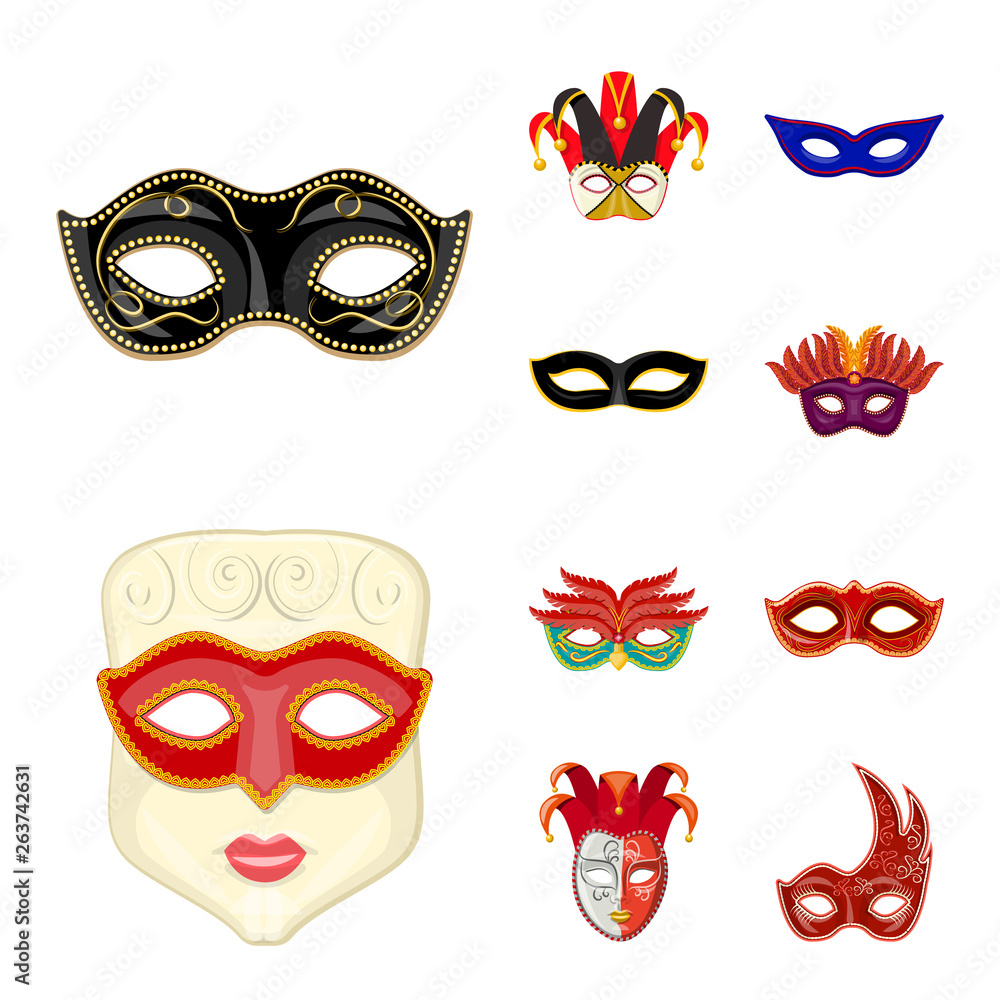 Vector design of carnival and theatrical sign. Collection of carnival and mystery vector icon for stock. Vector design of carnival and theatrical sign. Collection of carnival and mystery vector icon for stock.