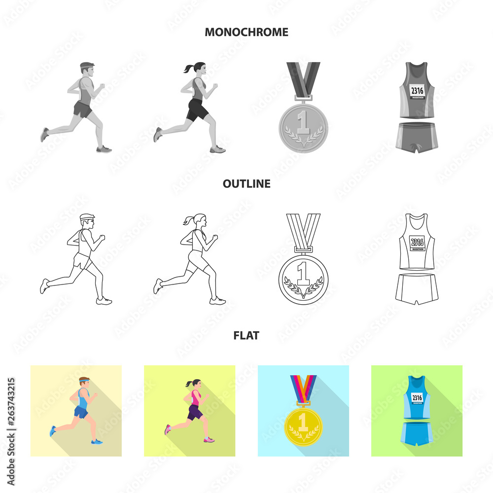 Isolated object of sport and winner icon. Collection of sport and fitness stock vector illustration. Isolated object of sport and winner icon. Collection of sport and fitness stock vector illustration.