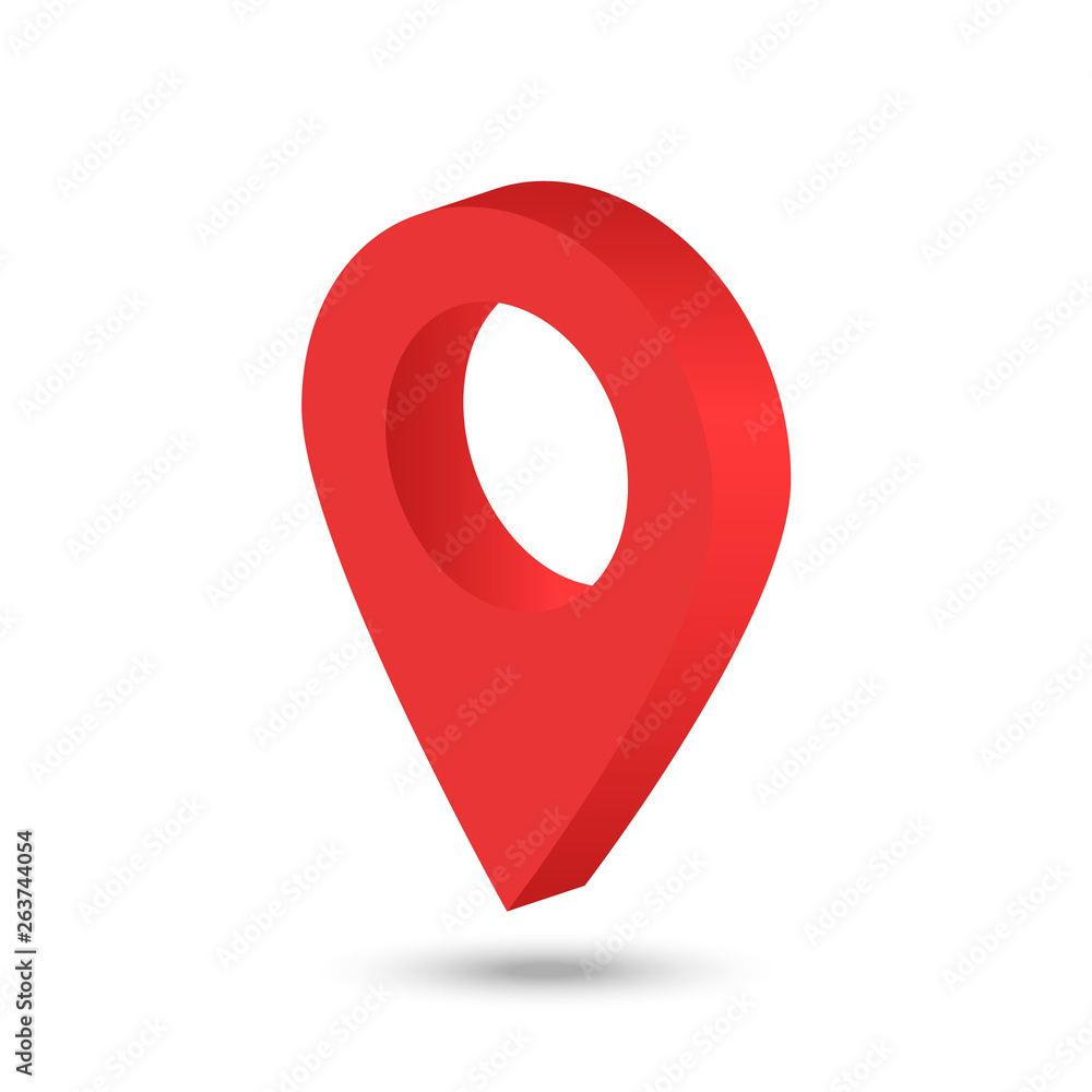Red pointer isometric. Marker. Red pointer isometric. Marker.