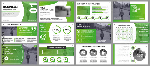 Business presentation slides templates from infographic elements. Can be used for presentation template, flyer and leaflet, brochure, corporate report, marketing, advertising, annual report, banner.