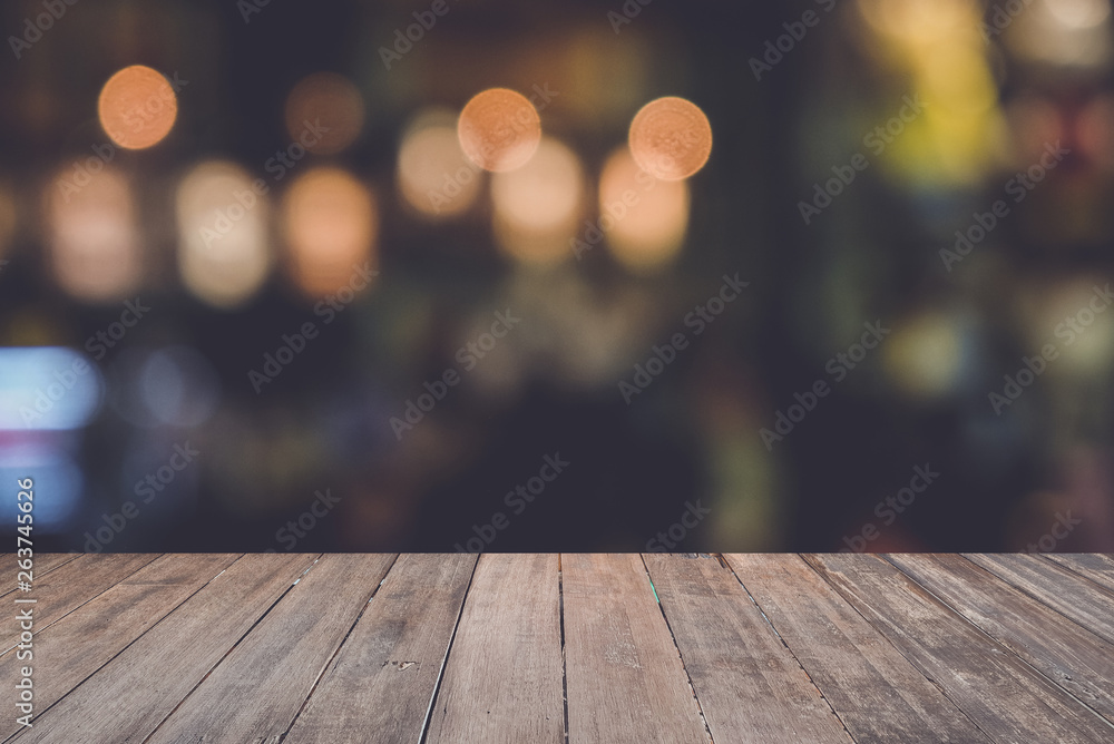 Desk in front blurred bokeh background, for presentation product and template