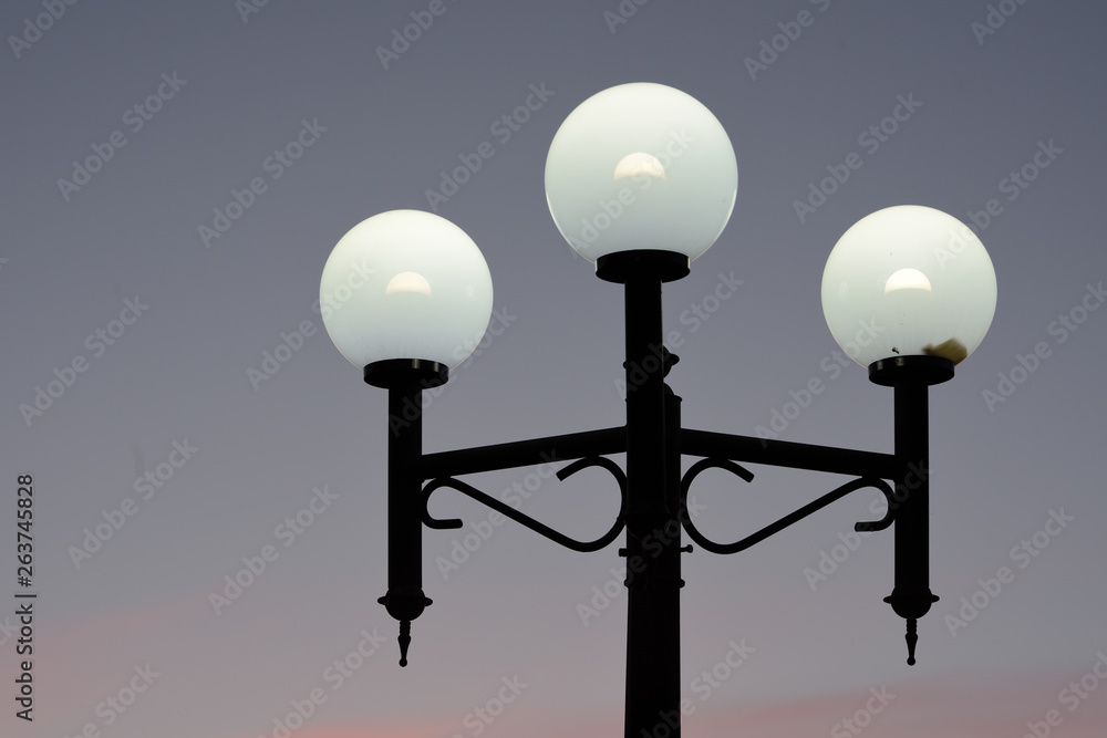 street lamp against the evening sky