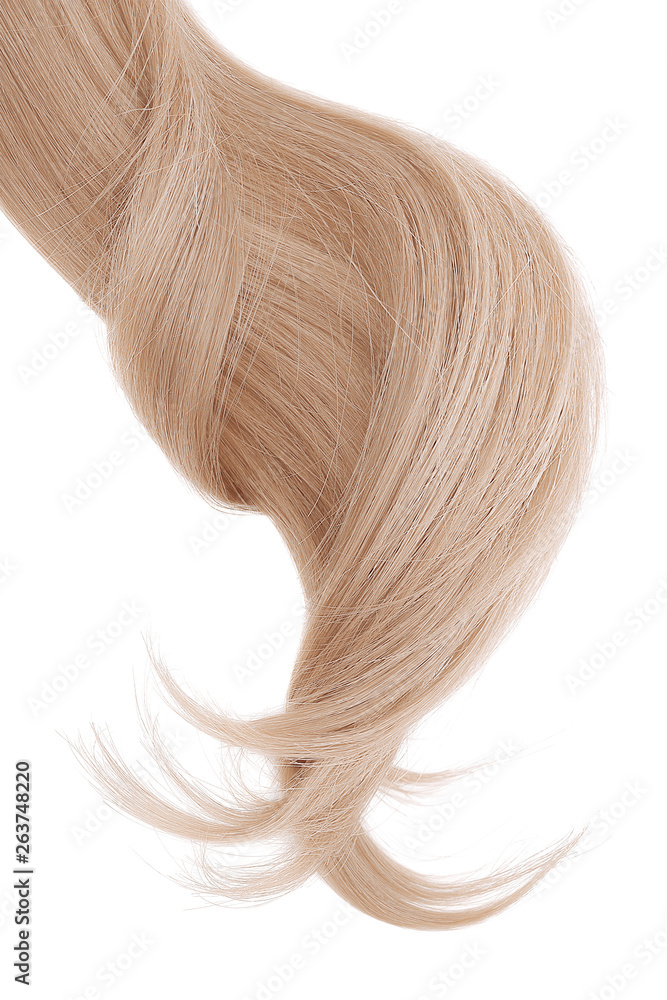 Fototapeta premium Long blond hair isolated on white background