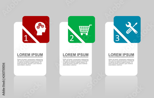Infographic vector template for presentation, chart, diagram, graph, business concept with 3 options