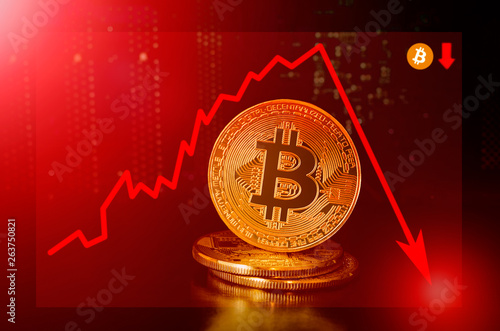 Bitcoin cryptocurrency value price fall drop; bitcoin price down