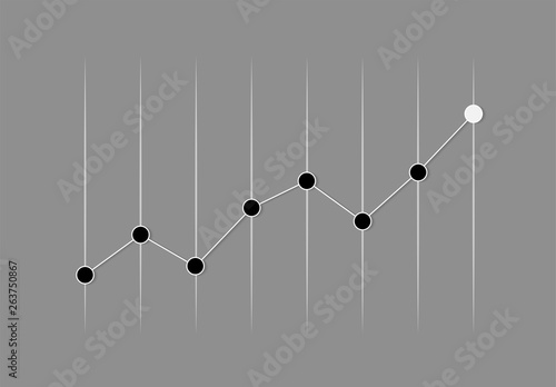 Success business symbol.Growth vector diagram with arrow going up. White vector icon isolated on grey background. Editable EPS file.Bar Chart Vector Icon.Vector illustration