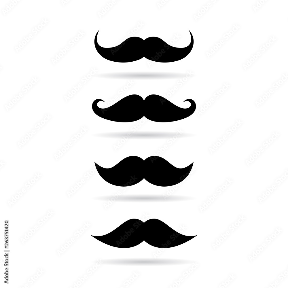 Retro mustache vector set Retro mustache vector set