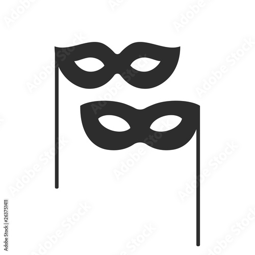 Black carnival mask vector icon