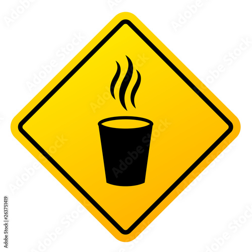 Hot liquid vector sign