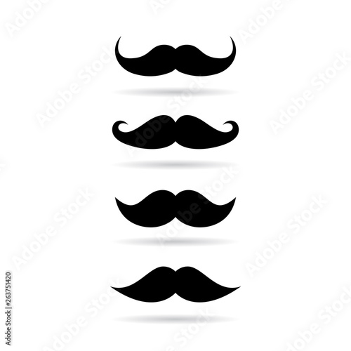 Retro mustache vector set