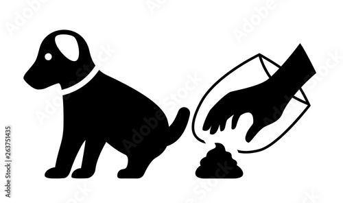 Clean up after your dog vector icon