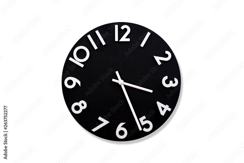 A wall clock on a white background A wall clock on a white background
