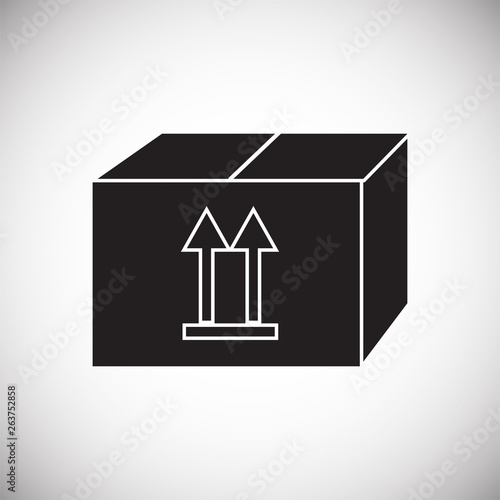 Box icon on background for graphic and web design. Simple vector sign. Internet concept symbol for website button or mobile app.