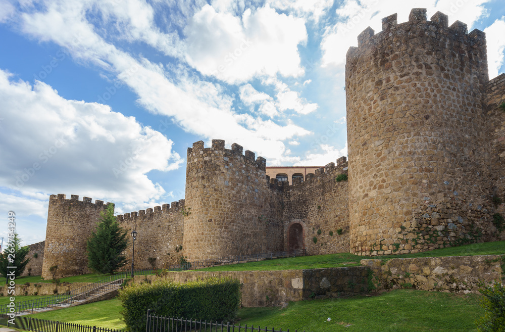 Medieval walls of Plasencia, walled market city in the province of Caceres, Spain